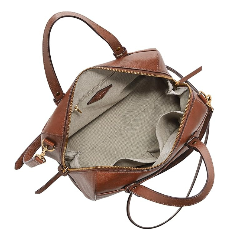 Women's Classic Leather Satchel Handbag with Adjustable Strap