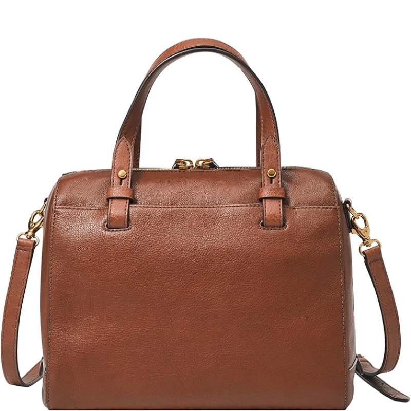 Women's Classic Leather Satchel Handbag with Adjustable Strap
