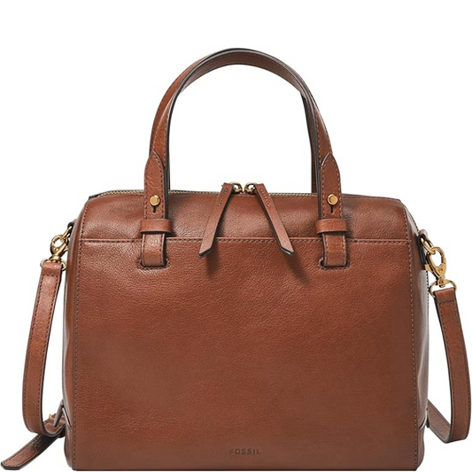 Women's Classic Leather Satchel Handbag with Adjustable Strap